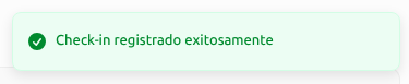 Notificación de check-in exitoso
