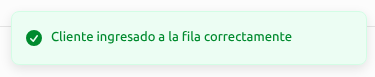 Notificación de fila virtual
